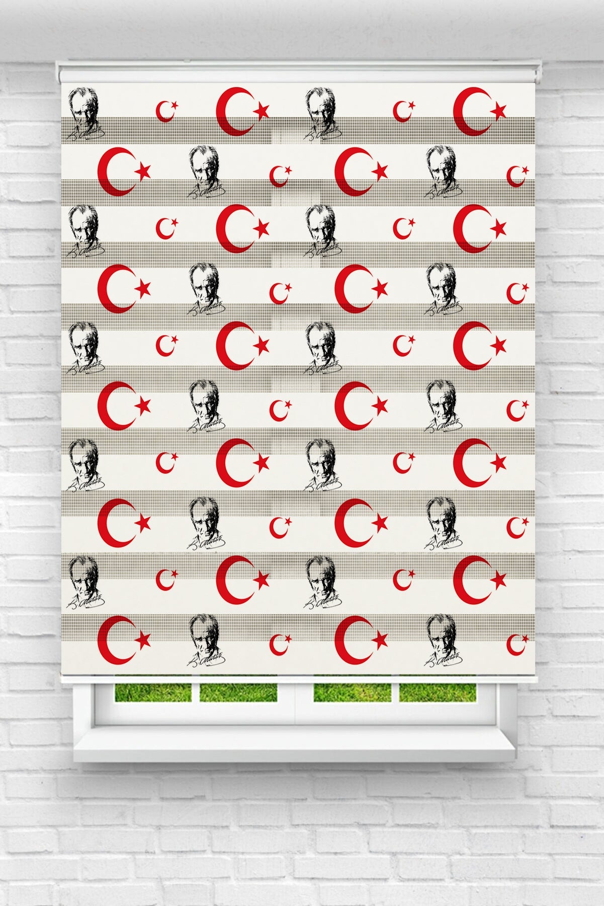 Genç Odası Turkuaz ve Mavi Renk Geçişli Dijital Baskılı Zebra Perde