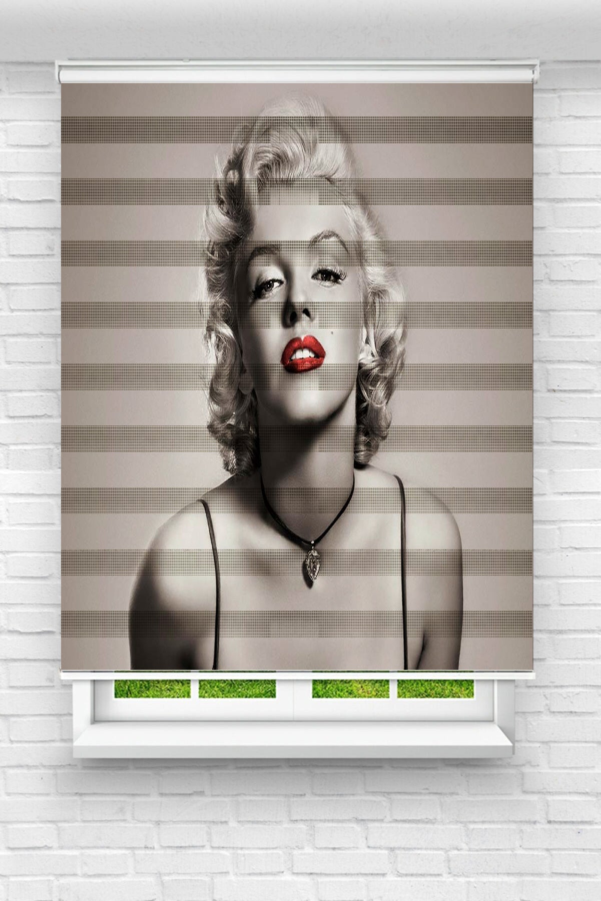 Genç Odası - Marilyn Monroe Baskılı Zebra Perde