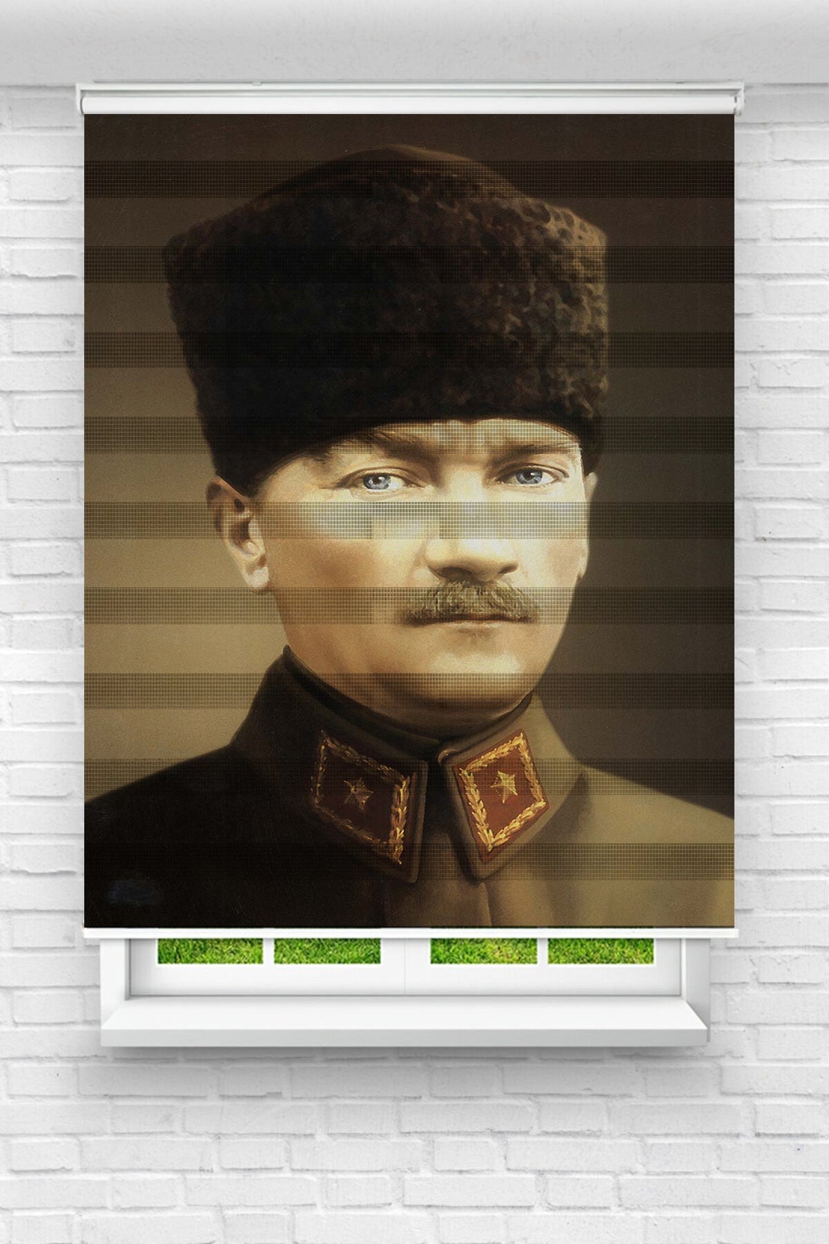 Mustafa Kemal Atatürk Baskılı Zebra Perde02