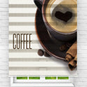 Mutfak Odası -  Kahve Fincanı Coffe Baskılı Zebra Perde