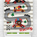 Çocuk Odası - Racing Yarış Yolu Baskılı Zebra Perde