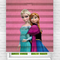 Çocuk Odası - Elsa Ve Anna Baskılı Zebra Perde01