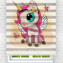 Çocuk Odası - Sevimli Unicorn Baskılı Zebra Perde01