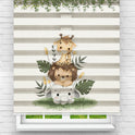 Erkek ve Kız Çocuk Odası İçin Desenli Baskılı Safari Hayvanları ve Doğa Zebra Stor Perde