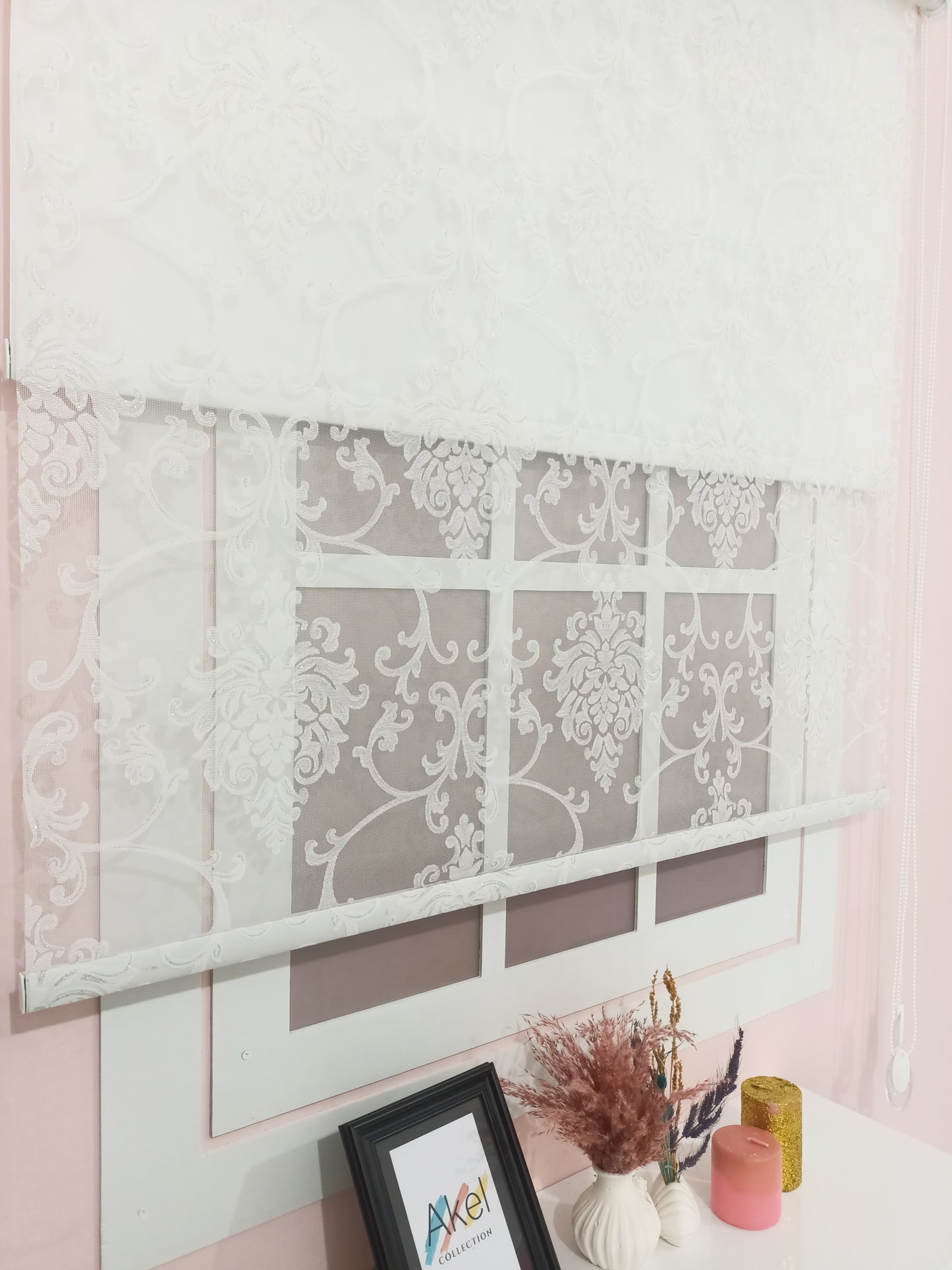 ✨ Çiftli Sistem Beyaz Damask Tül ve Stor Perde: Modern ve Şık Bir Dokunuş ✨